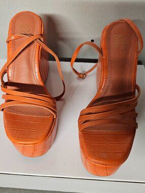 Orange strappy sandals